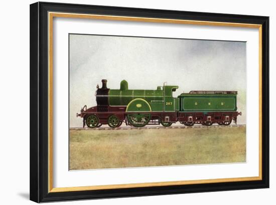 View of a Great Northern Railway Express Passenger Engine-Lantern Press-Framed Art Print