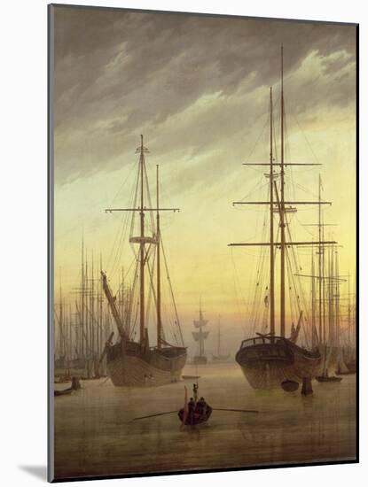 View of a Harbour, 1815-16-Caspar David Friedrich-Mounted Giclee Print