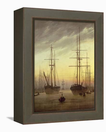View of a Harbour, 1815-16-Caspar David Friedrich-Framed Premier Image Canvas