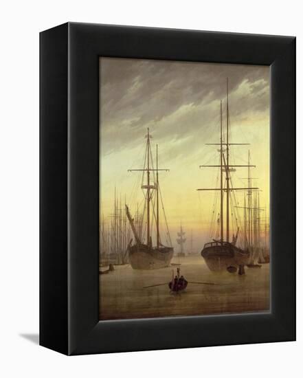 View of a Harbour, 1815-16-Caspar David Friedrich-Framed Premier Image Canvas