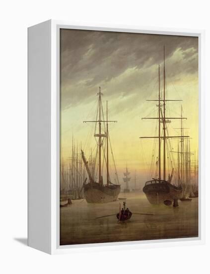 View of a Harbour, 1815-16-Caspar David Friedrich-Framed Premier Image Canvas