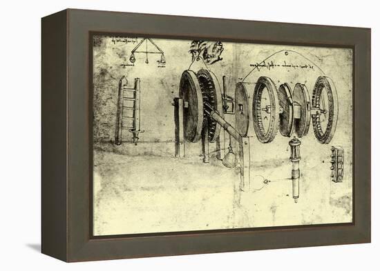 View of a Hoist-Leonardo da Vinci-Framed Premier Image Canvas