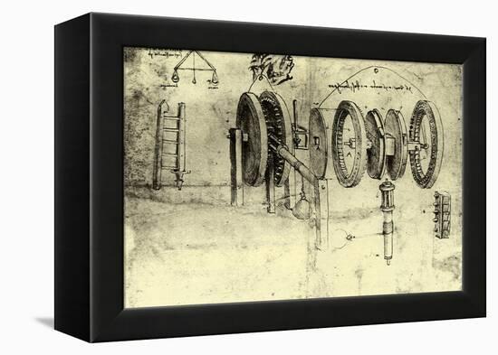 View of a Hoist-Leonardo da Vinci-Framed Premier Image Canvas