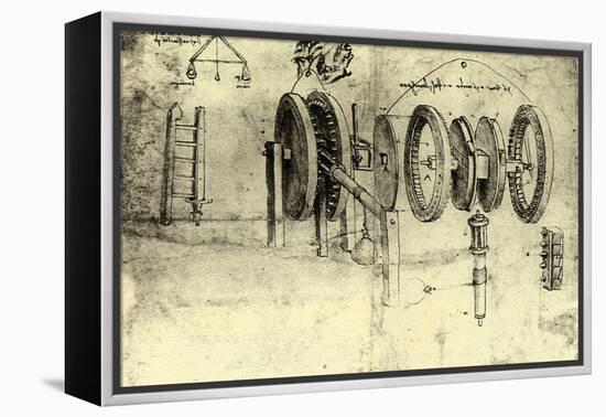 View of a Hoist-Leonardo da Vinci-Framed Premier Image Canvas