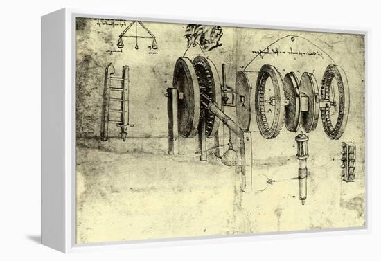 View of a Hoist-Leonardo da Vinci-Framed Premier Image Canvas