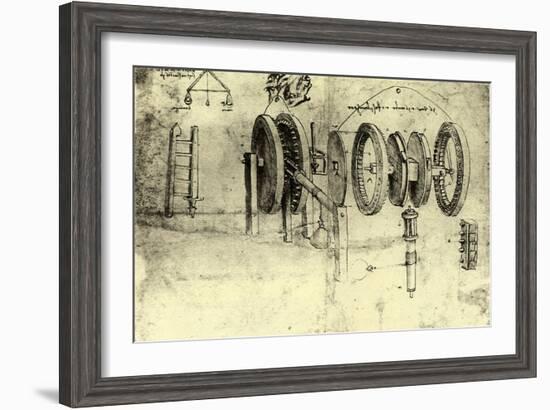 View of a Hoist-Leonardo da Vinci-Framed Giclee Print