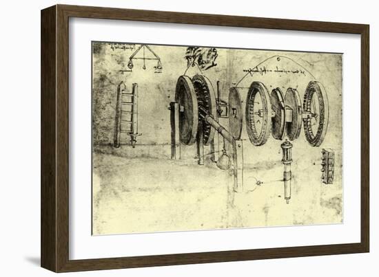 View of a Hoist-Leonardo da Vinci-Framed Giclee Print