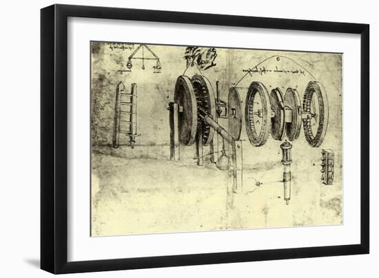 View of a Hoist-Leonardo da Vinci-Framed Giclee Print