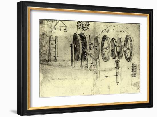 View of a Hoist-Leonardo da Vinci-Framed Giclee Print