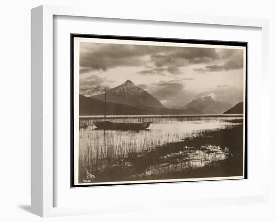 View of a Lake and a Boat During the Construction of the Panama Canal, 1912 or 1913-Byron Company-Framed Giclee Print