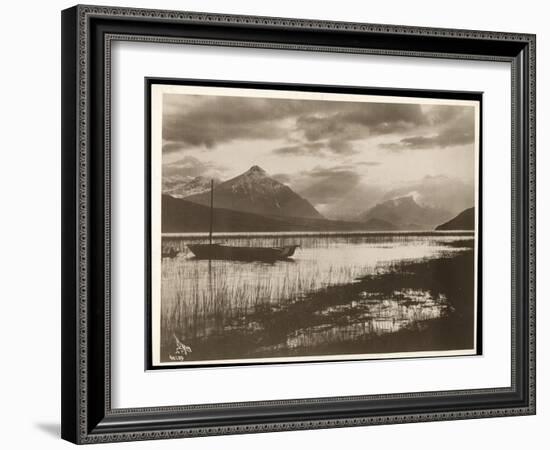 View of a Lake and a Boat During the Construction of the Panama Canal, 1912 or 1913-Byron Company-Framed Giclee Print