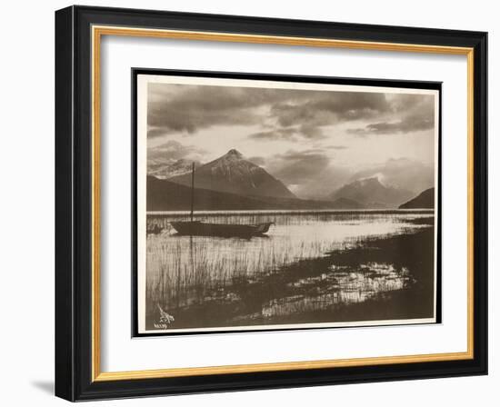 View of a Lake and a Boat During the Construction of the Panama Canal, 1912 or 1913-Byron Company-Framed Giclee Print