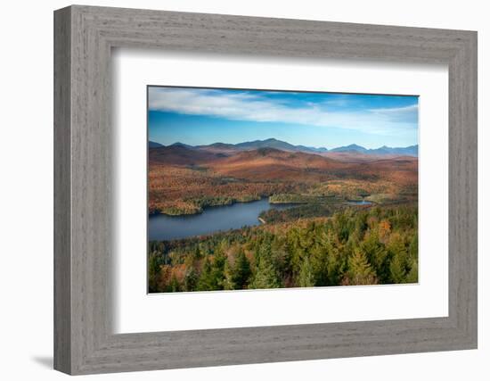 View of a lake from Goodnow Mountain, Adirondack Mountains State Park, New York State, USA-null-Framed Photographic Print