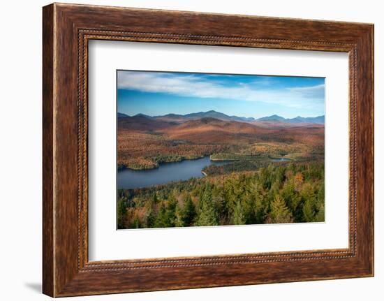 View of a lake from Goodnow Mountain, Adirondack Mountains State Park, New York State, USA-null-Framed Photographic Print