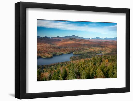 View of a lake from Goodnow Mountain, Adirondack Mountains State Park, New York State, USA-null-Framed Photographic Print