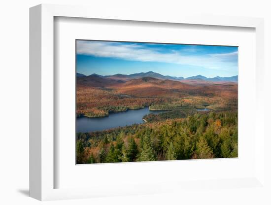 View of a lake from Goodnow Mountain, Adirondack Mountains State Park, New York State, USA-null-Framed Photographic Print