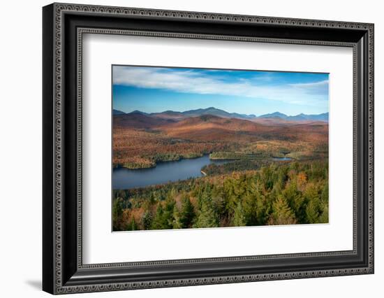 View of a lake from Goodnow Mountain, Adirondack Mountains State Park, New York State, USA-null-Framed Photographic Print