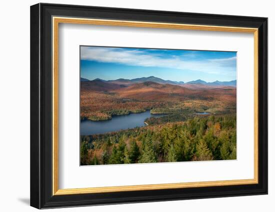 View of a lake from Goodnow Mountain, Adirondack Mountains State Park, New York State, USA-null-Framed Photographic Print