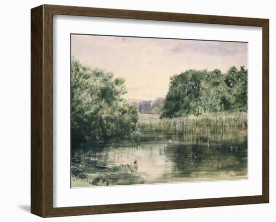 View of a Lake with Trees, 1857-John William Inchbold-Framed Giclee Print