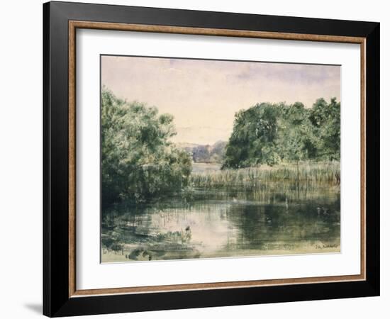 View of a Lake with Trees, 1857-John William Inchbold-Framed Giclee Print