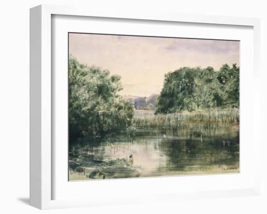 View of a Lake with Trees, 1857-John William Inchbold-Framed Giclee Print