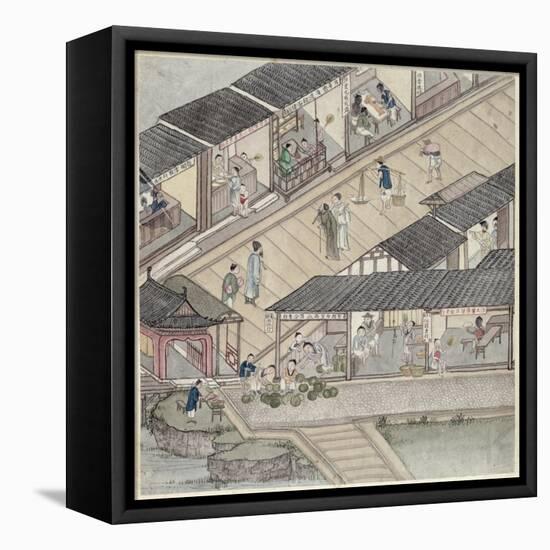 View of a Market in China-null-Framed Premier Image Canvas