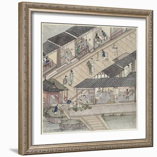 View of a Market in China-null-Framed Giclee Print