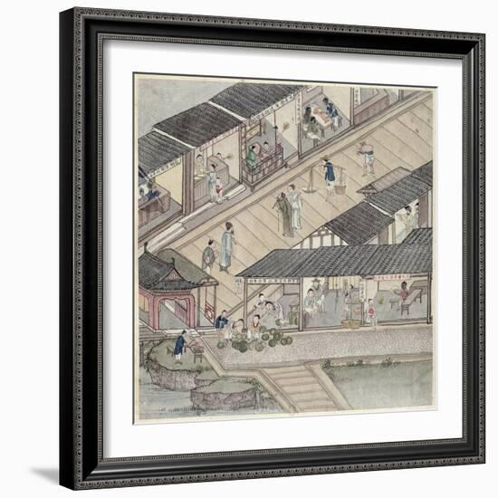 View of a Market in China-null-Framed Giclee Print