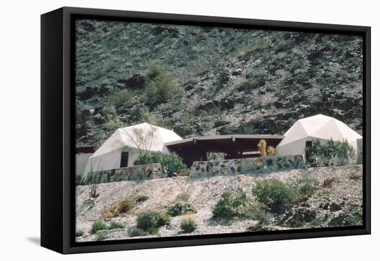 View of a Pair of Connected, Geodesic Domes with a Patio (Built by John Hardaways)-John Dominis-Framed Premier Image Canvas