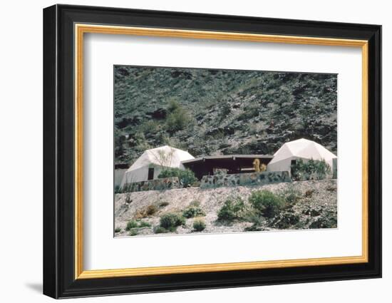 View of a Pair of Connected, Geodesic Domes with a Patio (Built by John Hardaways)-John Dominis-Framed Photographic Print