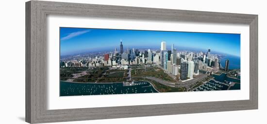 View of a Park in a City, Millennium Park, Lake Michigan, Chicago, Cook County, Illinois, USA-null-Framed Photographic Print