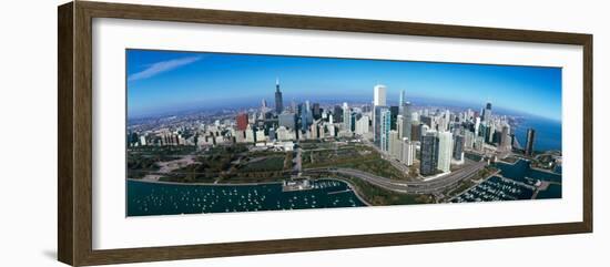 View of a Park in a City, Millennium Park, Lake Michigan, Chicago, Cook County, Illinois, USA-null-Framed Photographic Print