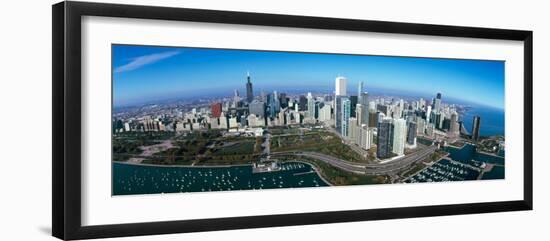 View of a Park in a City, Millennium Park, Lake Michigan, Chicago, Cook County, Illinois, USA-null-Framed Photographic Print