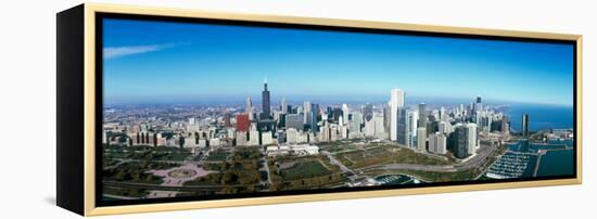 View of a Park in a City, Millennium Park, Lake Michigan, Chicago, Cook County, Illinois, USA-null-Framed Premier Image Canvas