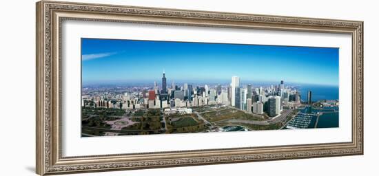 View of a Park in a City, Millennium Park, Lake Michigan, Chicago, Cook County, Illinois, USA-null-Framed Photographic Print