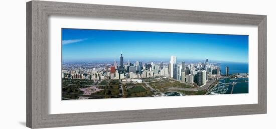 View of a Park in a City, Millennium Park, Lake Michigan, Chicago, Cook County, Illinois, USA-null-Framed Photographic Print
