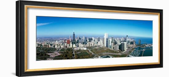 View of a Park in a City, Millennium Park, Lake Michigan, Chicago, Cook County, Illinois, USA-null-Framed Photographic Print