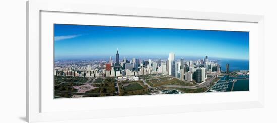 View of a Park in a City, Millennium Park, Lake Michigan, Chicago, Cook County, Illinois, USA-null-Framed Photographic Print