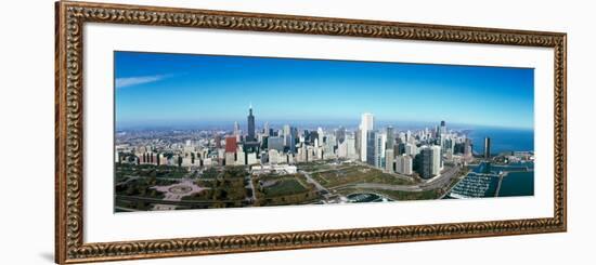 View of a Park in a City, Millennium Park, Lake Michigan, Chicago, Cook County, Illinois, USA-null-Framed Photographic Print