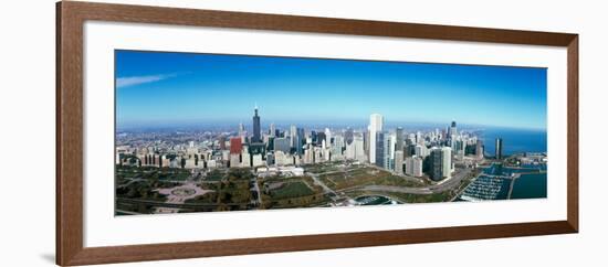 View of a Park in a City, Millennium Park, Lake Michigan, Chicago, Cook County, Illinois, USA-null-Framed Photographic Print