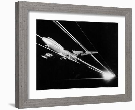 View of a Passenger Jet Flying-null-Framed Photographic Print