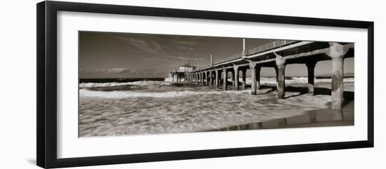 View of a Pier, Manhattan Beach Pier, Manhattan Beach, Los Angeles County, California, USA-null-Framed Photographic Print