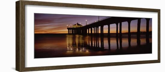 View of a Pier, Manhattan Beach Pier, Manhattan Beach, Los Angeles County, California, USA-null-Framed Photographic Print