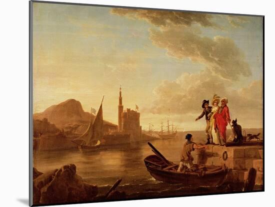 View of a Port (Oil on Canvas)-Claude Joseph Vernet-Mounted Giclee Print