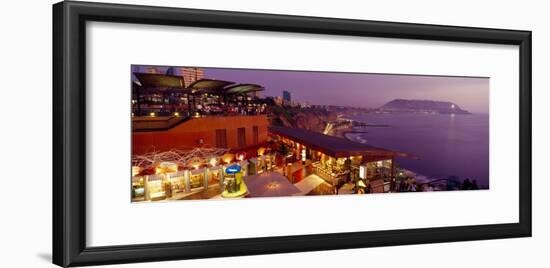 View of a Restaurant, Miraflores District, Lima Province, Peru-null-Framed Photographic Print