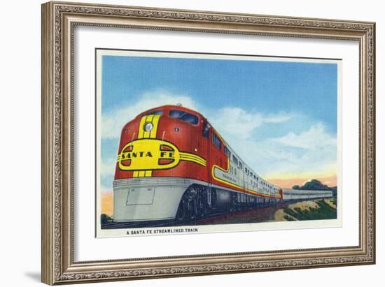 View of a Santa Fe Streamlined Train-Lantern Press-Framed Art Print