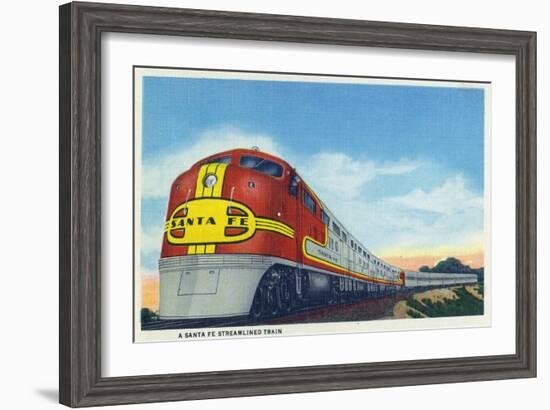 View of a Santa Fe Streamlined Train-Lantern Press-Framed Art Print