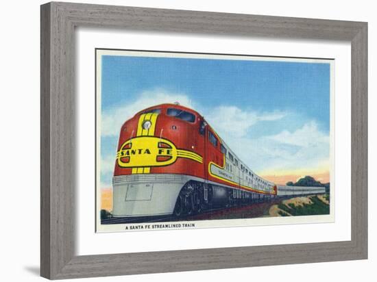 View of a Santa Fe Streamlined Train-Lantern Press-Framed Art Print