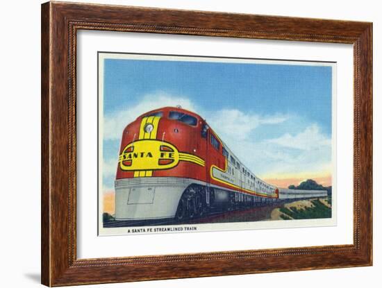 View of a Santa Fe Streamlined Train-Lantern Press-Framed Art Print