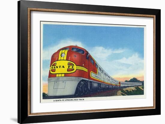 View of a Santa Fe Streamlined Train-Lantern Press-Framed Art Print